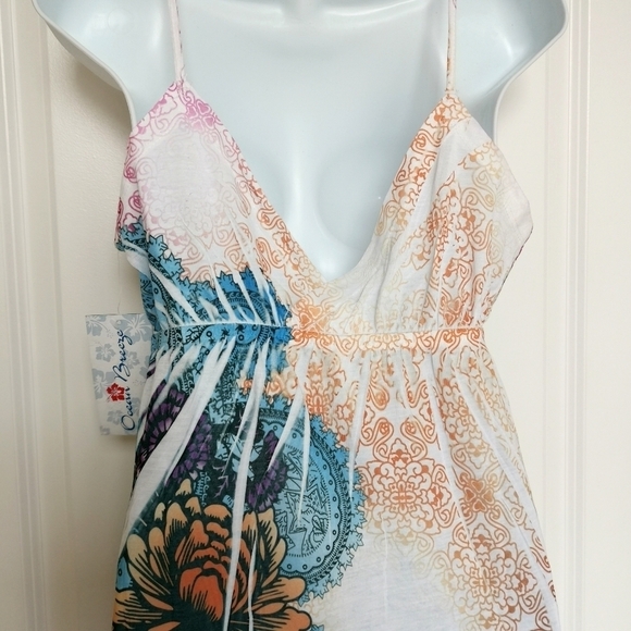 NWT Exist USA Sundress Beach Dress White Blue Coverup - Picture 5 of 11